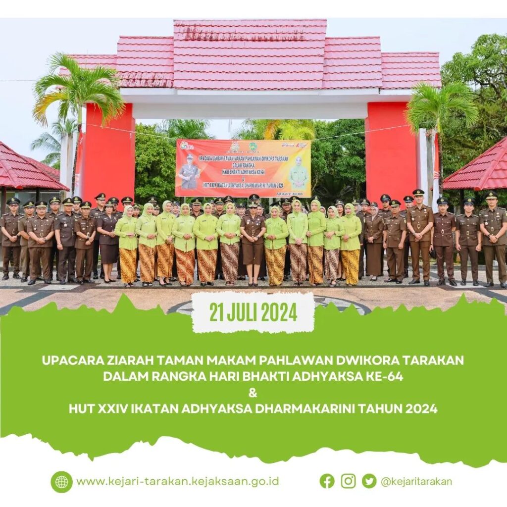 UPACARA ZIARAH TAMAN MAKAM PAHLAWAN DWIKORA TARAKAN DALAM RANGKA HARI BHAKTI ADHYAKSA KE-64 & HUT XXIV IKATAN ADHYAKSA DHARMAKARINI TAHUN 2024 UPACARA ZIARAH TAMAN MAKAM PAHLAWAN DWIKORA TARAKAN DALAM RANGKA HARI BHAKTI ADHYAKSA KE-64 & HUT XXIV IKATAN ADHYAKSA DHARMAKARINI TAHUN 2024